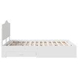 Bed Frame with Headboard White 150 x 200 cm Engineered Wood - Extra Image