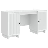 Desk White Engineered Wood 142.5 x 50 x 75 cm - Front View