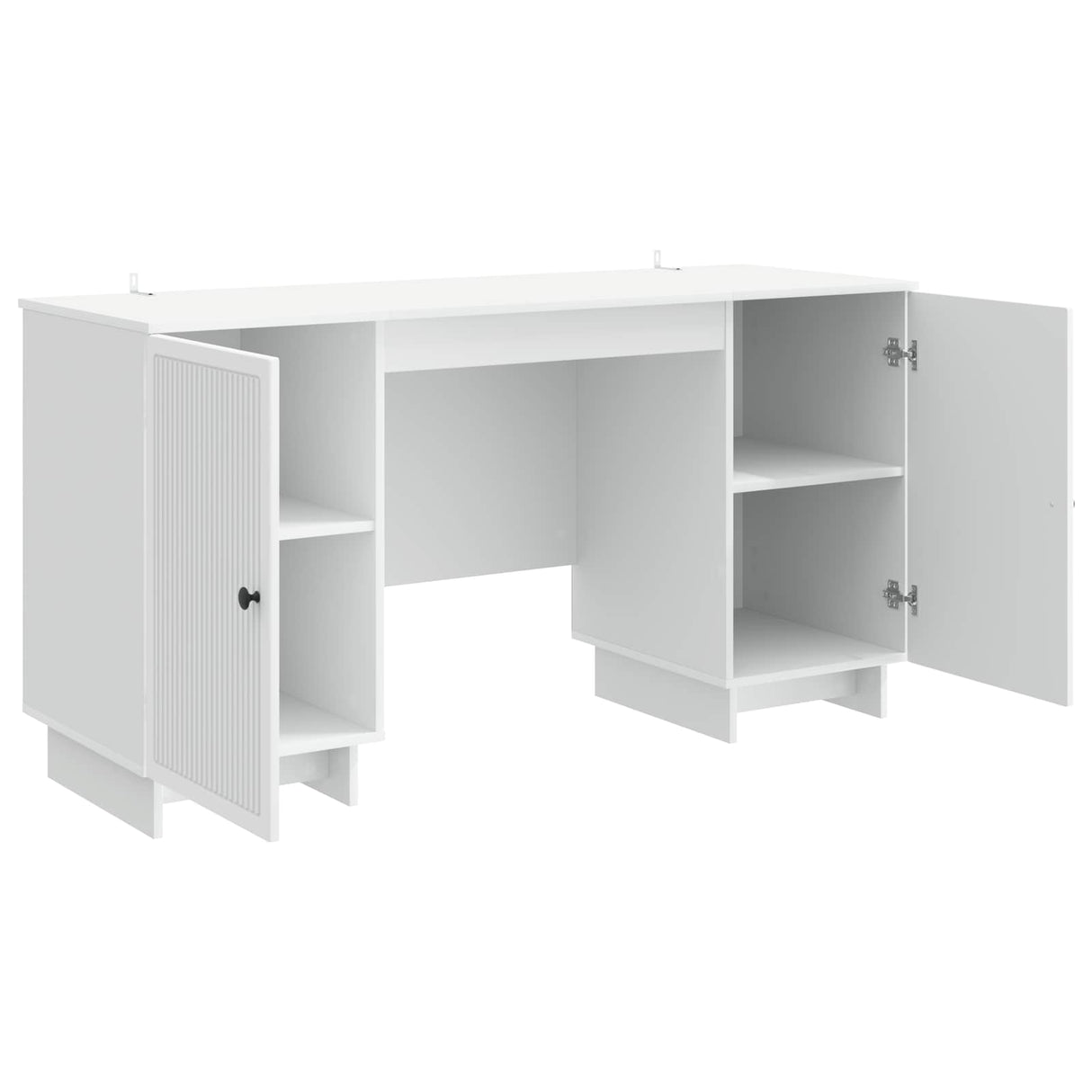 Desk White Engineered Wood 142.5 x 50 x 75 cm