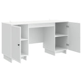 Desk White Engineered Wood 142.5 x 50 x 75 cm - Top-Down View