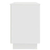 Desk White Engineered Wood 142.5 x 50 x 75 cm - Rear View