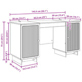 Desk White Engineered Wood 142.5 x 50 x 75 cm - Extra Image