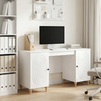 Desk White 142.5 x 50 x 75 cm Engineered Wood