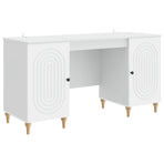 Desk White 142.5 x 50 x 75 cm Engineered Wood
