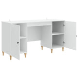 Desk with Shelf White 142.5 x 50 x 75 cm Engineered Wood - Top-Down View