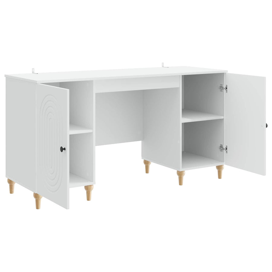 Desk White 142.5 x 50 x 75 cm Engineered Wood