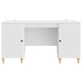 Desk with Shelf White 142.5 x 50 x 75 cm Engineered Wood
