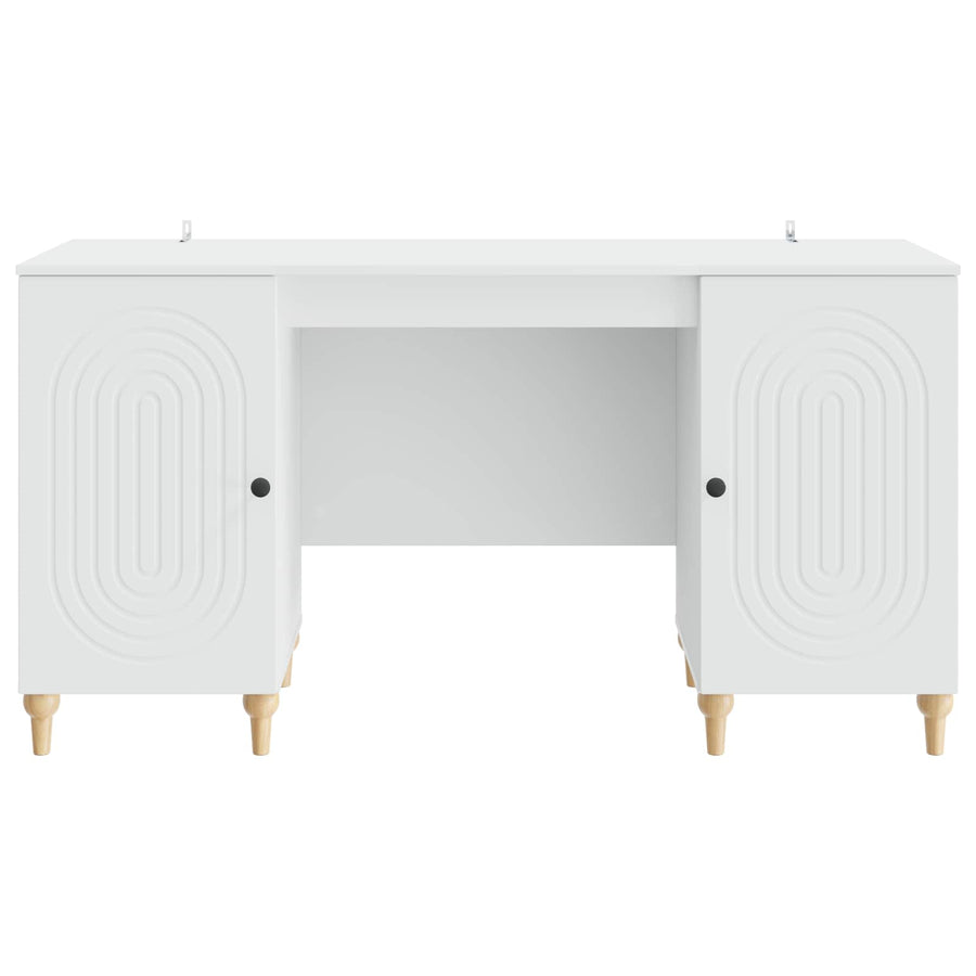 Desk White 142.5 x 50 x 75 cm Engineered Wood