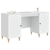 Desk with Shelf White 142.5 x 50 x 75 cm Engineered Wood