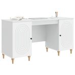 Desk White 142.5 x 50 x 75 cm Engineered Wood