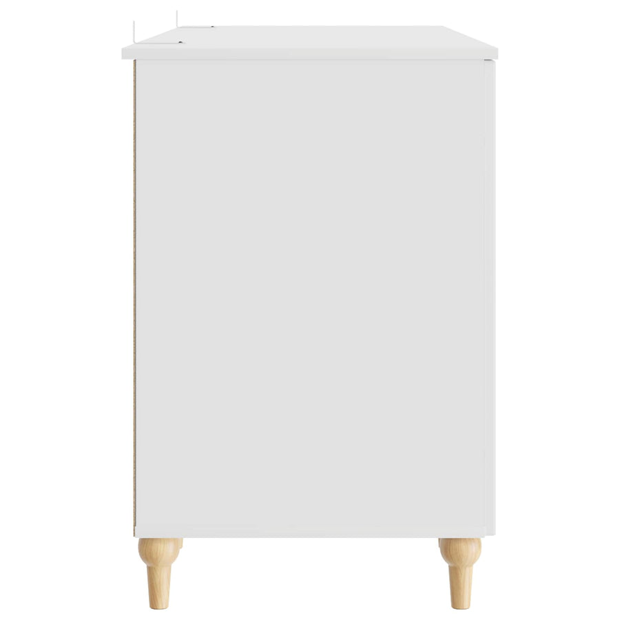 Desk White 142.5 x 50 x 75 cm Engineered Wood