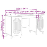 Desk with Shelf White 142.5 x 50 x 75 cm Engineered Wood - Extra Image