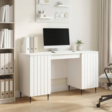 Desk with Shelf White 142.5 x 50 x 75 cm Engineered Wood