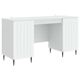 Desk with Shelf White 142.5 x 50 x 75 cm Engineered Wood