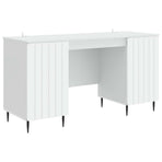 Desk White 142.5 x 50 x 75 cm Engineered Wood