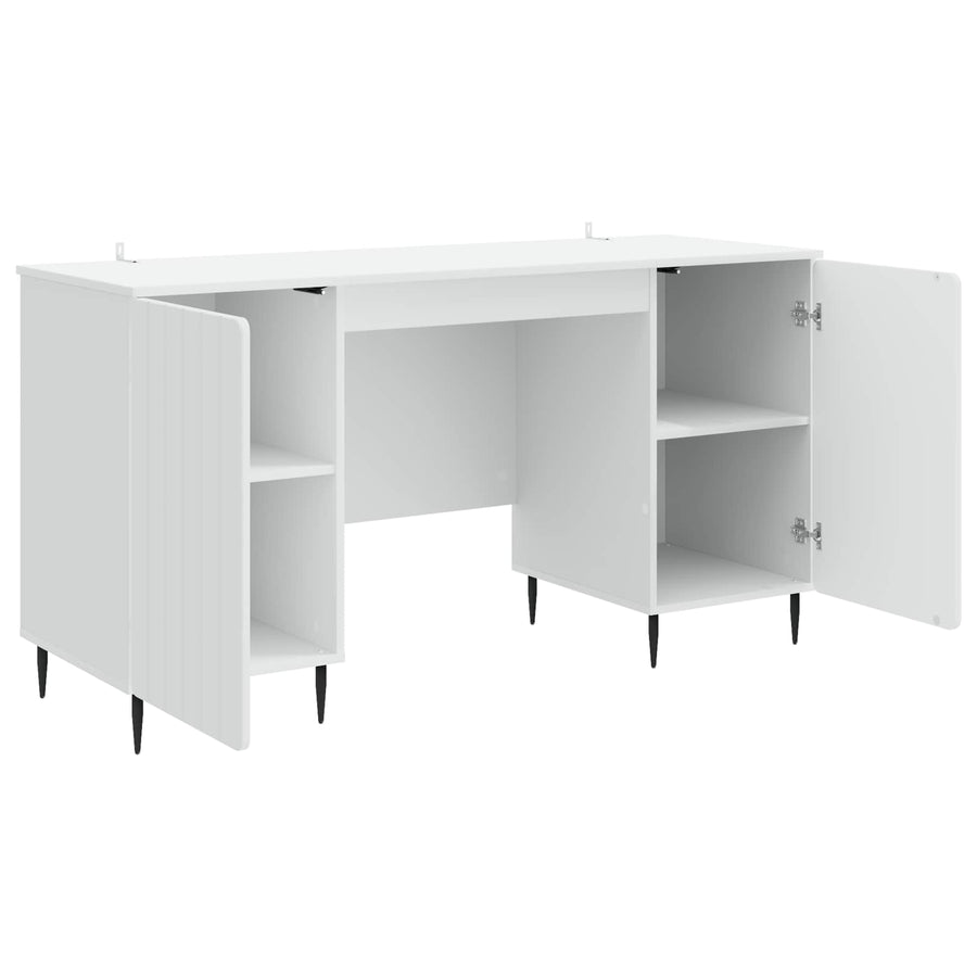 Desk White 142.5 x 50 x 75 cm Engineered Wood