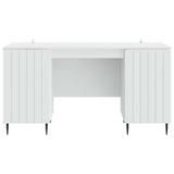 Desk with Shelf White 142.5 x 50 x 75 cm Engineered Wood