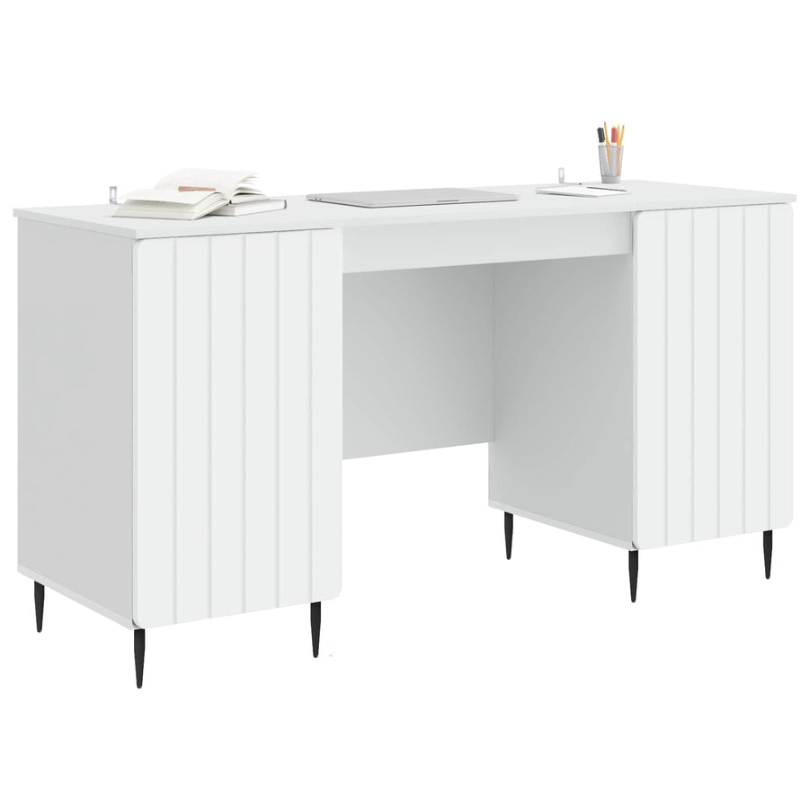 Desk White 142.5 x 50 x 75 cm Engineered Wood