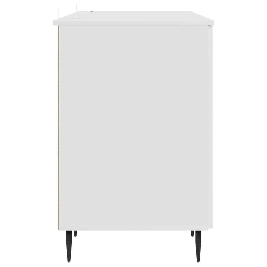 Desk White 142.5 x 50 x 75 cm Engineered Wood