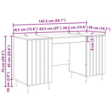 Desk with Shelf White 142.5 x 50 x 75 cm Engineered Wood - Extra Image