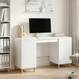 Desk with Shelf White 142.5 x 50 x 75 cm Engineered Wood