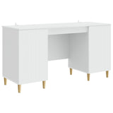 Desk with Shelf White 142.5 x 50 x 75 cm Engineered Wood - Front View