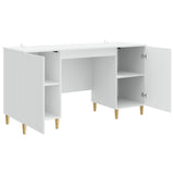 Desk with Shelf White 142.5 x 50 x 75 cm Engineered Wood - Top-Down View