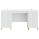 Desk with Shelf White 142.5 x 50 x 75 cm Engineered Wood