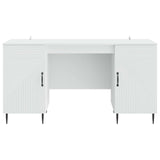 Desk with Shelf White 142.5 x 50 x 75 cm Engineered Wood