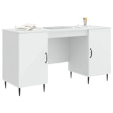 Desk with Shelf White 142.5 x 50 x 75 cm Engineered Wood - Side View