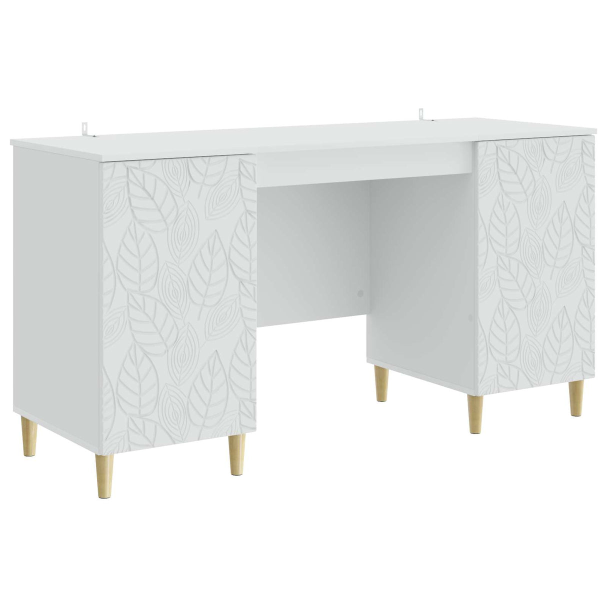 Desk White Engineered Wood 142.5 x 50 x 75 cm