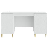 Desk White Engineered Wood 142.5 x 50 x 75 cm - Top-Down View