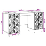 Desk White Engineered Wood 142.5 x 50 x 75 cm