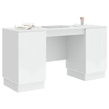 Desk with Shelf White 142.5 x 50 x 75 cm Engineered Wood