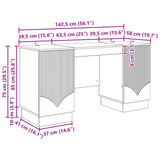 Desk with Shelf White 142.5 x 50 x 75 cm Engineered Wood