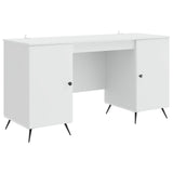 Desk with Shelf White 142.5 x 50 x 75 cm Engineered Wood