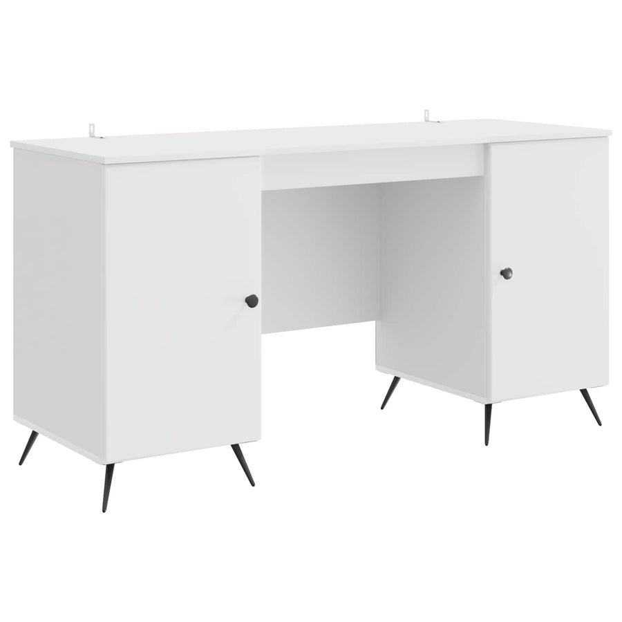 Desk White 142.5 x 50 x 75 cm Engineered Wood