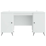 Desk with Shelf White 142.5 x 50 x 75 cm Engineered Wood - 45-Degree Angle
