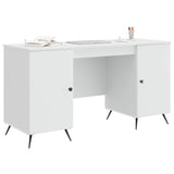 Desk with Shelf White 142.5 x 50 x 75 cm Engineered Wood - Side View