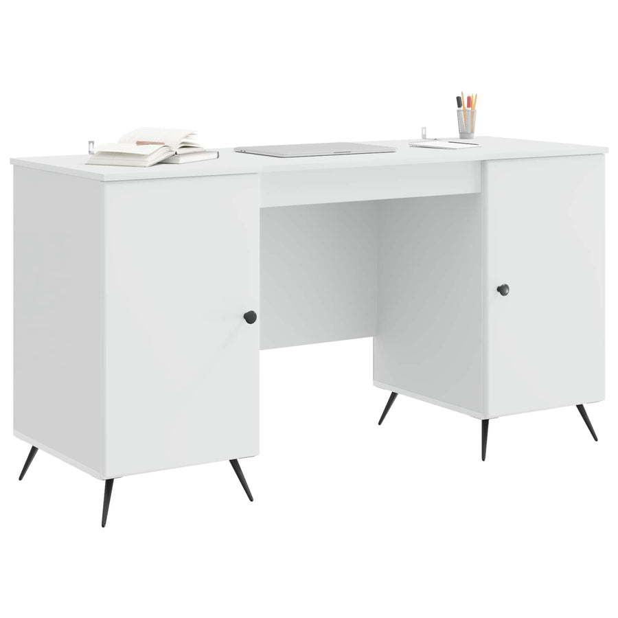 Desk White 142.5 x 50 x 75 cm Engineered Wood