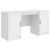 Desk with Shelf White 142.5 x 50 x 75 cm Engineered Wood