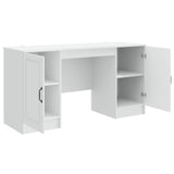 Desk with Shelf White 142.5 x 50 x 75 cm Engineered Wood