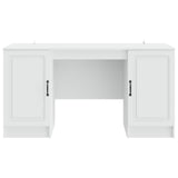 Desk with Shelf White 142.5 x 50 x 75 cm Engineered Wood - 45-Degree Angle