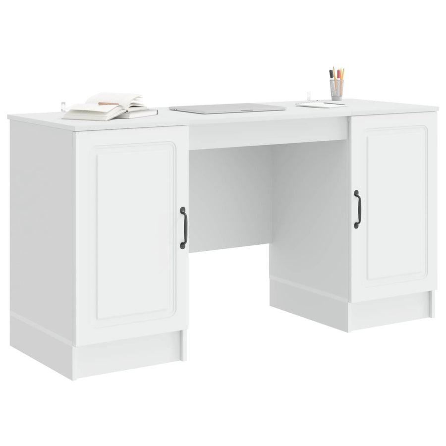 Desk White 142.5 x 50 x 75 cm Engineered Wood