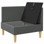 Corner Sofa with Storage Dark Grey Fabric