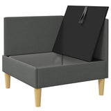 Corner Sofa with Storage Dark Grey Fabric - Top-Down View