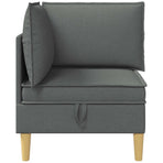 Corner Sofa with Storage Dark Grey Fabric