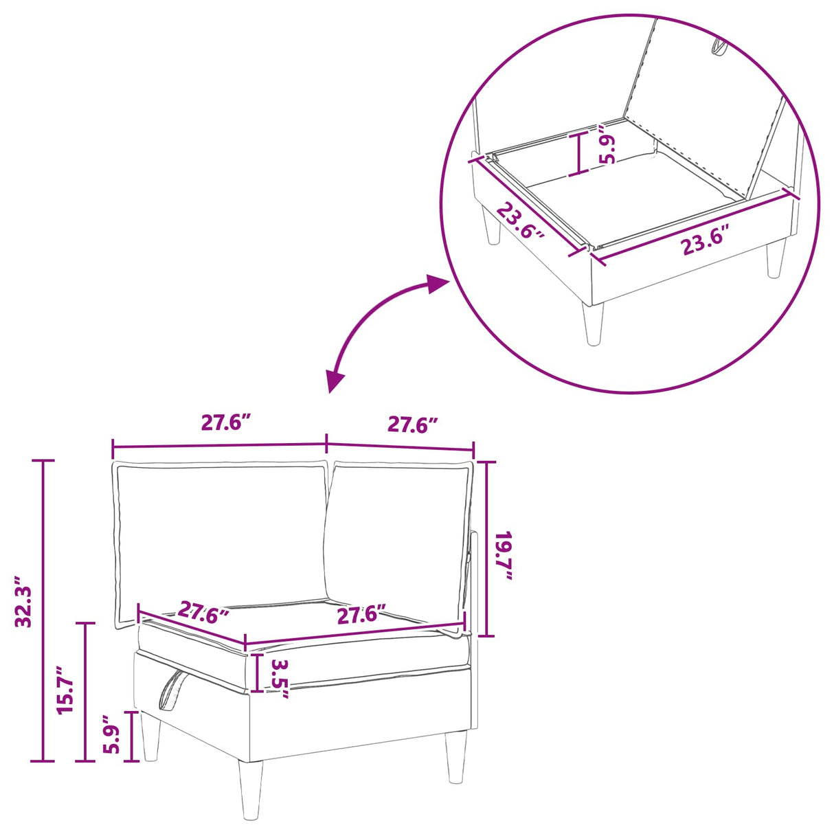 Corner Sofa with Storage Dark Grey Fabric