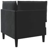Sofa with Storage Black Velvet - Close-Up Angle