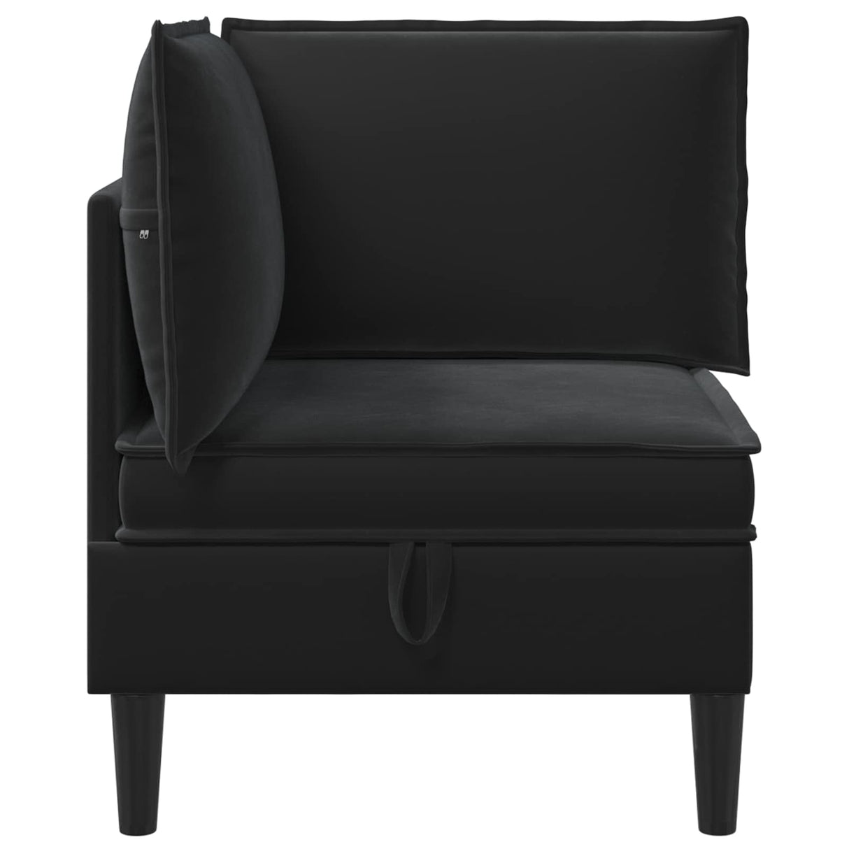 Sofa with Storage Black Velvet